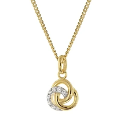 Abbildung von GLIZZ GL8674 Zirkonia Anhänger Gold 333/8K an vergoldeter Silberkette