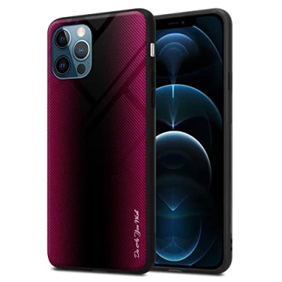Abbildung von Cadorabo Hülle kompatibel mit Apple iPhone 12 PRO MAX Schutzhülle TPU Silikon Case Glas Slim Kratzfest Weiche Gummi Rundumschutz für in Pink