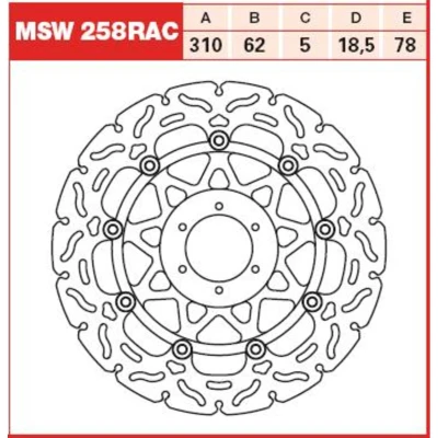Abbildung von Bremsscheibe TRW MSW258RAC, 1 Stück