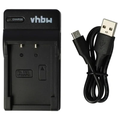 Abbildung von vhbw Ladegerät kompatibel mit Casio Exilim EX Z60, Z29, Z6, Z25, Z65, Z70 Kamera Camcorder/Akku Ladeschale, Ladeanzeige, 4,2 V