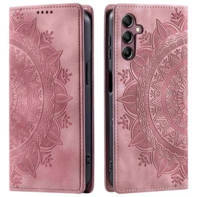 Abbildung von CoverKingz Handyhülle für Samsung Galaxy S24 FE Handytasche mit Kartenfach Wallet Case Cover Handy Hülle klappbar Motiv Mandala Rose
