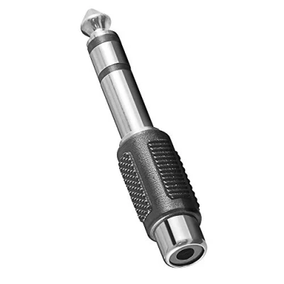 Abbildung von BestPlug Audio Adapter Aux in Out, 6,3mm Stereo Klinke Stecker männlich auf Cinch Kupplung Buchse weiblich, Schwarz