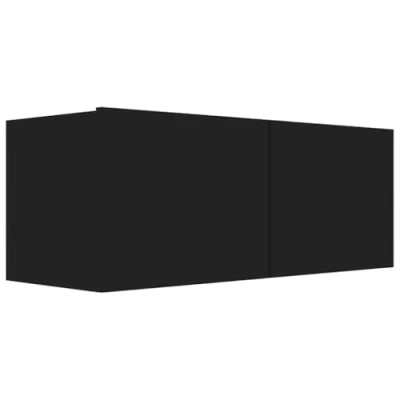 Abbildung von vidaXL TV Schrank mit 2 Klapptüren Möbel Hängeboard Lowboard Fernsehschrank Fernsehtisch Sideboard HiFi Schwarz 80x30x30cm Holzwerkstoff