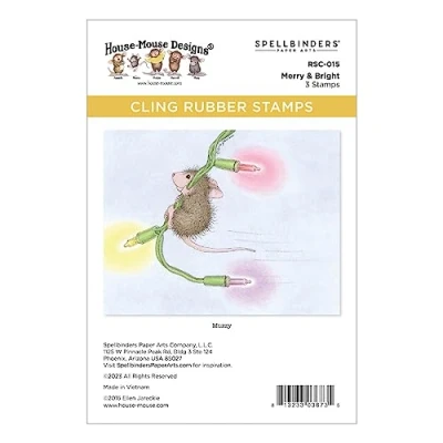 Abbildung von Spellbinders Merry &amp; Bright Gummistempel Set aus der House Mouse Holiday Collection