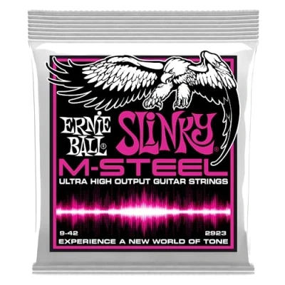 Abbildung von Ernie Ball Super Slinky M Steel E Gitarrensaiten, Stärke 9 42