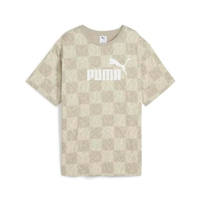 Abbildung von Puma ESS GRAPHIC Relaxed T Shirt Damen Mit Checked Alpine Snow Größe: S