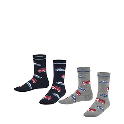 Abbildung von Falke CARS 2PACK Everyday Casual Socken für Kinder, Größe: 23 26, Grey/dark blue
