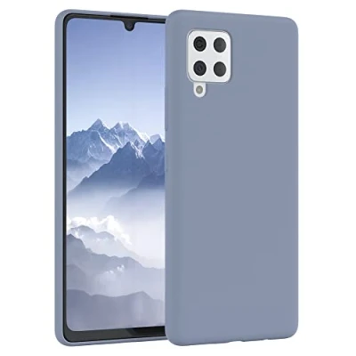 Abbildung von EAZY CASE Premium Silikon Handyhülle kompatibel mit Samsung Galaxy A42 5G, Slimcover Kameraschutz und Innenfutter, Silikonhülle, Schutzhülle, Bumper, Handy Case, Hülle, Softcase, EIS Blau