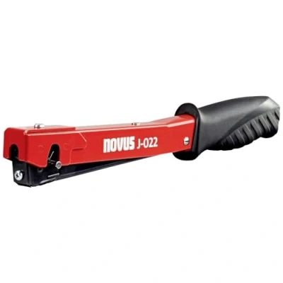 Abbildung von Novus J 022 Hammertacker, Leichter Schlagtacker, Rutschfester Griff, Schnellladesystem für Feindrahtklammern 4 6 mm, Rot