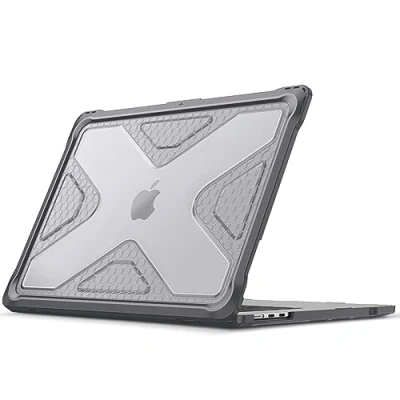 Abbildung von Fintie Hülle Kompatibel mit MacBook Air 15 M3 M2 (2024 2023) A3114 A2941, Ganzkörper Rugged Hybrid Schutzhülle TPU Stoßstange Case 15&quot; Retina, Grau