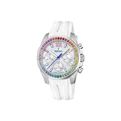 Abbildung von Festina Chronograph, Damen, Größe: One Size, Silberfarben