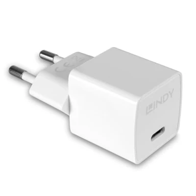 Abbildung von LINDY 73410 20W USB Typ C PD Charger, Ladegerät, Power Delivery 3.0 kompakt, 5V/3A, 9V/2.22A, 12V/1.67A, für Smartphone, Tablet und weitere Geräte