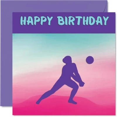 Abbildung von Sport Geburtstagskarte für Frauen und Mädchen, Volleyball Mädchen im Sport, Freundin, Schwester, Tochter, Nichte, Teamkollegen, 145 mm x mm,
