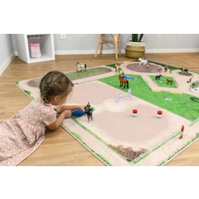 Abbildung von SkippiDoo Kinderteppich Spielteppich Pferde z.B. Schleich® Kinderzimmerteppich