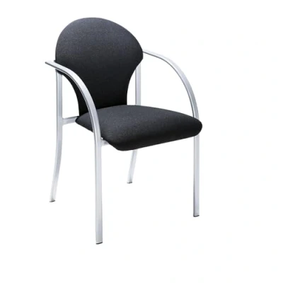 Abbildung von kaiserkraft Polsterstapelstuhl Sitz HxBxT 470 x 450 490 mm Polsterfarbe Schwarz VE 2 STK