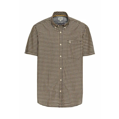 Abbildung von camel active Kariertes Kurzarm Hemd, Herren, Größe: Medium, Dark navy