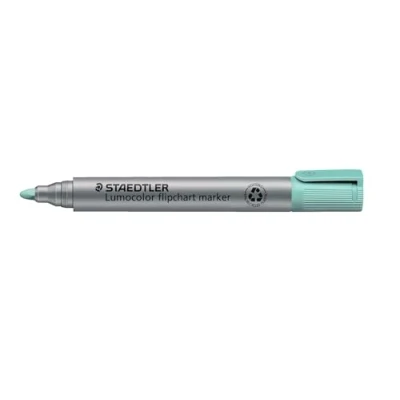 Abbildung von STAEDTLER flipchart Marker Lumocolor, türkis, farbintensive, schnelltrocknende, geruchsarme Tinte, schlägt nicht durch Papier durch, 10 in Faltschachtel, 356 54