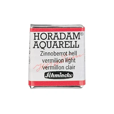 Abbildung von Schmincke HORADAM® AQUARELL feinste Künstler Aquarellfarben, 342 Zinnoberrot hell, 14 044, 1/2 Näpfchen
