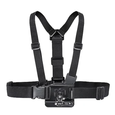Abbildung von Mantona Längenverstellbarer Brustgurt (inkl. Winkelstück, geeignet für GoPro Hero 11 10 9 8 7 6 5 4 3+, Session)