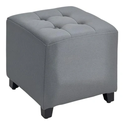 Abbildung von HOMCOM Fußhocker Wohnzimmerhocker, Ottoman, Sofahocker aus Leinen (Rechteckiger, 1 St., Sitzhocker), für Wohnzimmer, Schlafzimmer, Grau, 35 x cm