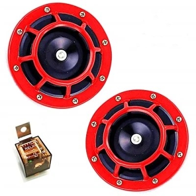 Abbildung von YIYIDA Car Horn Autohupe12V 135DB Disc Typ Auto Hupe Super laut High und Low Twin Kit Metall lufthupe mit Halterung eletrisches Autohupe für Auto, Geländewagen LKW Vans Motorräde Boote SUV etc