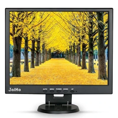 Abbildung von JaiHo 14 Zoll CCTV Monitor Audio Video Display, 4:3 1024x768 Kleiner PC Bildschirm mit HDMI/VGA/BNC/AV/USB LCD Monitore für House Überwachungs Kamera DVD DVR Raspberry Pi