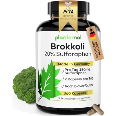 Abbildung von 90mg Sulforaphan! 360 Sulforaphan Kapseln hochdosiert aus Brokkoli Extrakt Sprossen 6 Monatsvorrat