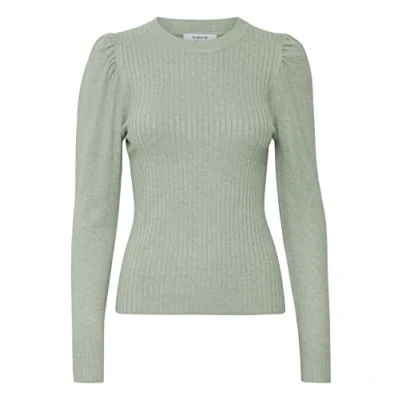 Abbildung von b.young Bypimba RIB Jumper Strickpullover, Damen, Größe: Medium, Frosty green melange