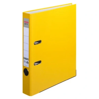 Abbildung von Herlitz 9942640 Ordner maX.file protect A4 5cm gelb, PP Kunststoffbezug/Papier hellgr.besch. 5er Packung