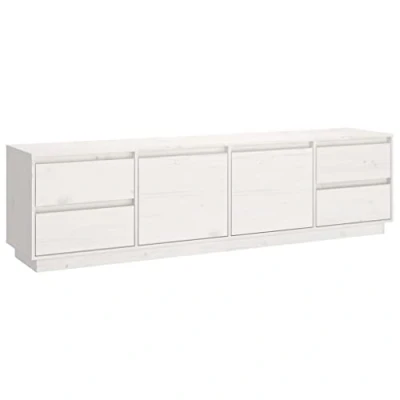 Abbildung von vidaXL TV Schrank Lowboard Möbel Tisch Board Sideboard Fernsehtisch Fernsehschrank HiFi Wohnzimmer Weiß 176x37x47,5cm Massivholz Kiefer