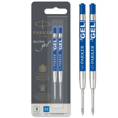 Abbildung von Parker Gelstifteminen mittlere Schreibspitze (0,7 mm) blaue QUINK Tinte 2 Stück