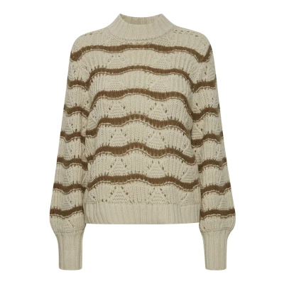 Abbildung von Fransa Fraya Strickpullover, Damen, Größe: Small, Birch mix