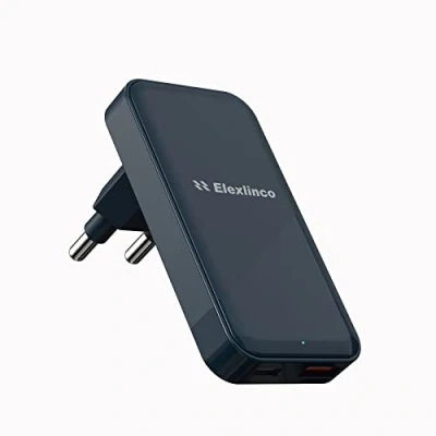 Abbildung von 20W 2 Port USB C Ladegerät, Elexlinco Netzteil PD 3.0 Power Adapter Ladestecker kompatibel für iPhone, iPad, Samsung Galaxy, Nexus, HTC, Motorola, LG und viele mehr (Blau)