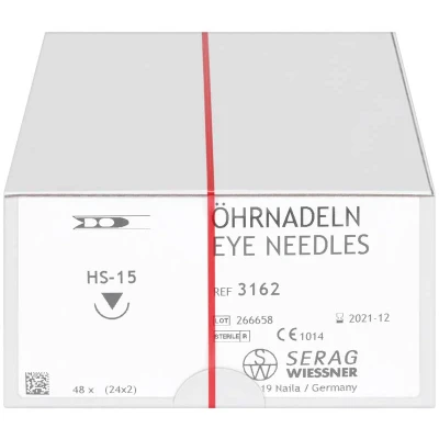 Abbildung von Federöhrnadel steril HS 15 5/0 bis 3/0