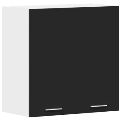Abbildung von vidaXL Hängeschrank 2 Regalböden Küche Schrank Einbauküche Küchenzeile Küchenmöbel Oberschrank Küchenschrank Schwarz 60x31x60cm Holzwerkstoff