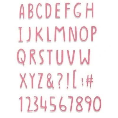 Abbildung von Sizzix Thinlits Stanzschablone handgezeichnetes Alphabet von Jenna Rushforth, 665182, Mehrfarbig, Einheitsgröße