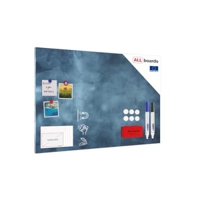 Abbildung von ALLboards Metallische Magnettafel BEWÖLKTER HIMMEL, 90x60cm MetalBoards Memoboard für jede Art von Magneten Magnetpinnwand + GRATIS Zubehörset