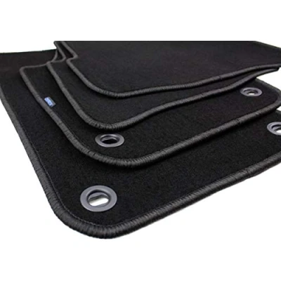 Abbildung von kfz premiumteile24 Premium Fußmatten kompatibel mit Polo 9N Baujahr 2002 2009 Velours Automatten Autoteppiche 100% Passgenau Stoffmatten schwarz Drehknebel oval