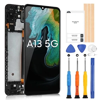Abbildung von ARSSLY LCD Bildschirm für Samsung Galaxy A13 5G mit Rahmen, SM A136B 6,5&quot; Display Touchscreen Digitizer Ersatz Assembly Reparatur Kit