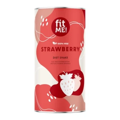 Abbildung von FIT ME Abnehmen Shake 500 g Erdbeere Diät zum Glutenfrei Mahlzeitenersatz Vegan Pulver mit Ashwagandha und Leinsamen
