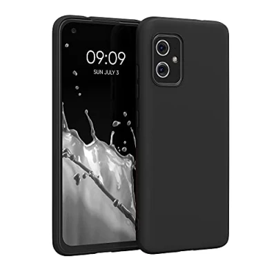 Abbildung von kwmobile Hülle kompatibel mit ASUS Zenfone 8 weiches TPU Silikon Case Cover geeignet für kabelloses Laden Schwarz matt