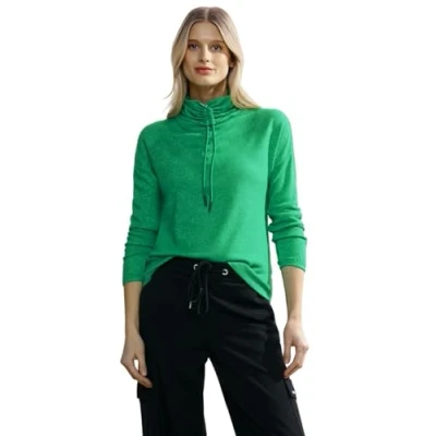 Abbildung von Cecil MIT Grossem Kragen Strickpullover, Damen, Größe: Medium, Grün