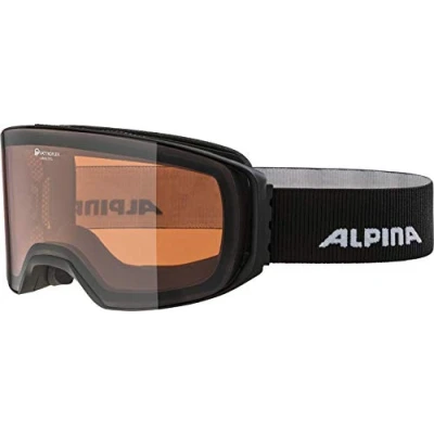Abbildung von ALPINA ARRIS Q Verspiegelte, Kontrastverstärkende &amp; Polarisierte OTG Skibrille Mit 100% UV Schutz Für Erwachsene, black matt, One Size