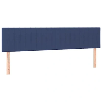 Abbildung von vidaXL 2X Kopfteil Polsterkopfteil Bettkopfteil für Bett Betthaupt Bettgestell Schlafzimmer Bettrahmen Bettzubehör Blau 90x5x78/88cm Stoff