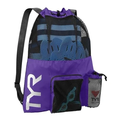 Abbildung von TYR Sport Netztasche zum Schwimmen mit Fächern, 20 l, Unisex, Violett
