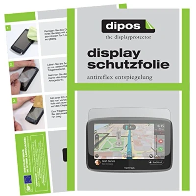Abbildung von dipos I 3X Schutzfolie matt kompatibel mit Tomtom Go 620/6200 Folie Displayschutzfolie