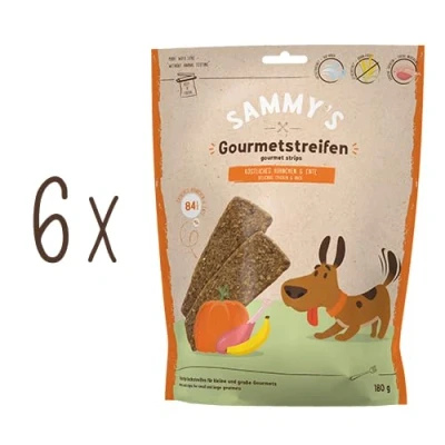 Abbildung von Sammy&#039;s Gourmetstreifen Hühnchen &amp; Ente Fleischiger Snack für Hunde 6 x 180 g