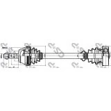 Abbildung von GSP 261001 Antriebswelle Vorderachse links 557 Schaltgetriebe 5 Gang, automatisch betätigt VOLKSWAGEN: Passat B3/B4 Variant