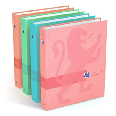 Abbildung von Oxford 400084076 Touch Ringbuch 4 Ringe A4 Rücken 40 mm Karte Farben zufällig