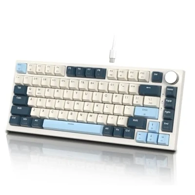 Abbildung von ATTACK SHARK K85 Mechanische Gaming Tastatur 75% Prozent, Anpassbares Ansprechverhalten, Magnetschalter, Apex Pro TKL RGB Gasket Keyboard A75 QWERTY mit Drehknopf, Unterstützt DKS/MT/TGL, für PC/MAC